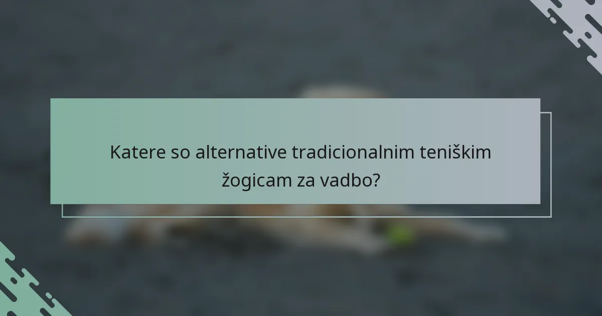 Katere so alternative tradicionalnim teniškim žogicam za vadbo?